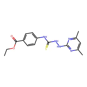 Ethyl 4-({[2-(4,6-dimethylpyrimidin-2-yl)hydrazinyl]carbonothioyl}amino)benzoate structure