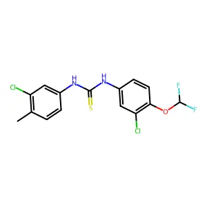 N-[3-chloro-4-(difluoromethoxy)phenyl]-N'-(3-chloro-4-methylphenyl)thiourea structure