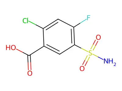 2-Chloro-4-fluoro-5-sulfamoylbenzoic acid structure