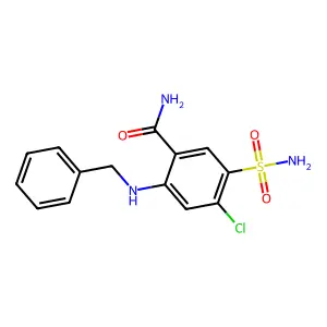 2-[(苄基)氨基]-4-氯-5-氨磺酰苯甲酰胺 structure