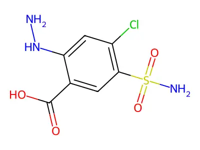 Benzoic acid, 4-chloro-2-hydrazino-5-sulfamoyl- structure