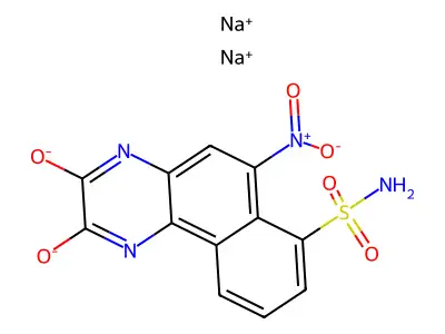 6-Nitro-7-sulfamoylbenzo[f]quinoxaline-2,3-dione, Disodium Salt structure