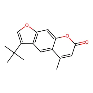 3-tert-butyl-5-methyl-7H-furo[3,2-g]chromen-7-one structure