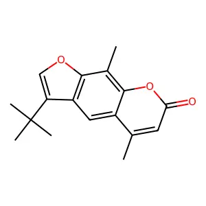 3-tert-butyl-5,9-dimethyl-7H-furo[3,2-g]chromen-7-one structure