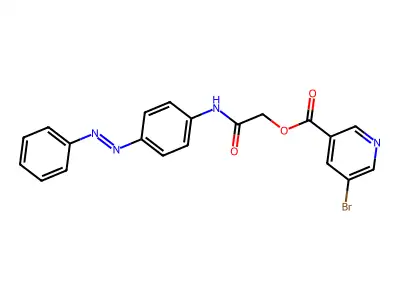 (4-phenyldiazenylphenyl)carbamoylmethyl 5-bromopyridine-3-carboxylate structure