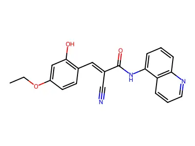 2-cyano-3-(4-ethoxy-2-hydroxyphenyl)-N-(quinolin-5-yl)prop-2-enamide structure