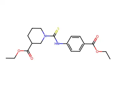 Ethyl 1-{[4-(ethoxycarbonyl)phenyl]carbamothioyl}piperidine-3-carboxylate structure