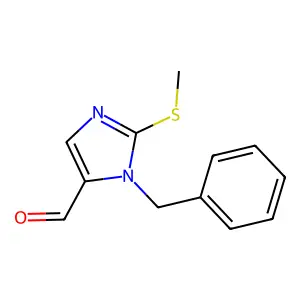 1-benzyl-2-(methylsulfanyl)-1H-imidazole-5-carbaldehyde structure