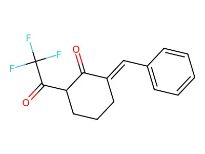 2-Benzylidene-6-(2,2,2-trifluoroacetyl)cyclohexanone structure