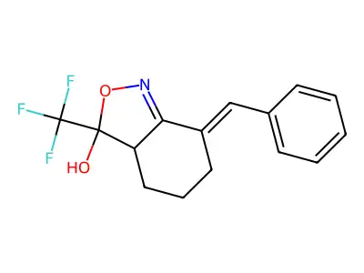 7-Benzylidene-3-(trifluoromethyl)-3a,4,5,6-tetrahydro-2,1-benzoxazol-3-ol structure