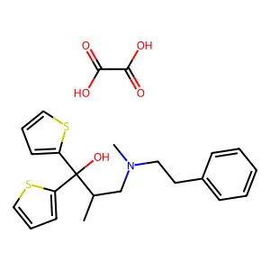 1-Propanol, 1,1-di-2-thienyl-2-methyl-3-(methylphenethylamino)-, oxalate (1:1) structure