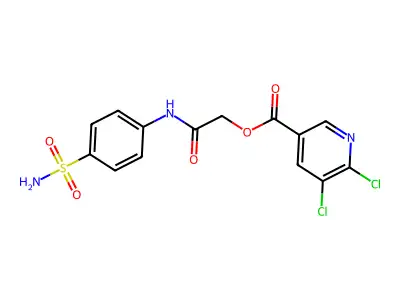 [(4-Sulfamoylphenyl)carbamoyl]methyl 5,6-dichloropyridine-3-carboxylate structure