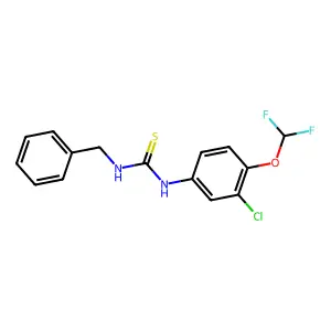 N-benzyl-N'-[3-chloro-4-(difluoromethoxy)phenyl]thiourea structure