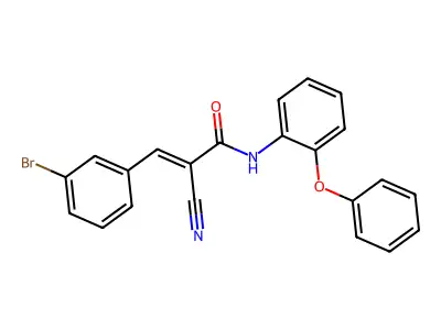 3-(3-bromophenyl)-2-cyano-N-(2-phenoxyphenyl)prop-2-enamide structure