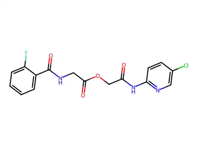 [2-[(5-Chloropyridin-2-yl)amino]-2-oxoethyl] 2-[(2-fluorobenzoyl)amino]acetate structure