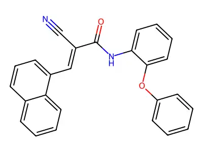 (E)-2-cyano-3-naphthalen-1-yl-N-(2-phenoxyphenyl)prop-2-enamide structure