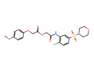[2-(2-chloro-5-morpholin-4-ylsulfonylanilino)-2-oxoethyl] 2-(4-methoxyphenoxy)acetate structure
