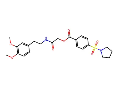 [2-[2-(3,4-dimethoxyphenyl)ethylamino]-2-oxoethyl] 4-pyrrolidin-1-ylsulfonylbenzoate structure