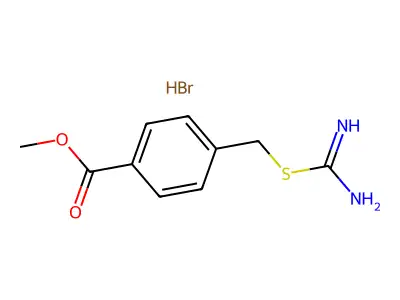 Methyl 4-[(carbamimidoylsulfanyl)methyl]benzoate hydrobromide structure