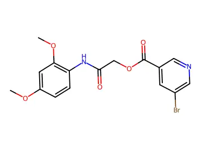 [(2,4-Dimethoxyphenyl)carbamoyl]methyl 5-bromopyridine-3-carboxylate structure