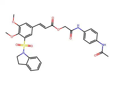 2-[[4-(Acetylamino)phenyl]amino]-2-oxoethyl 3-[3-[(2,3-dihydro-1H-indol-1-yl)sulfonyl]-4,5-dimethoxyphenyl]-2-propenoate structure