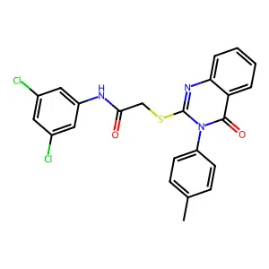 N-(3,5-DI-CL-PH)-2-((3-(4-ME-PH)-4-Oxo-3,4-dihydro-2-quinazolinyl)thio)acetamide structure