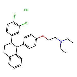 2-(p-(2-(3,4-Dichlorophenyl)-1,2,3,4-tetrahydro-1-naphthyl)phenoxy)triethylamine hydrochloride structure