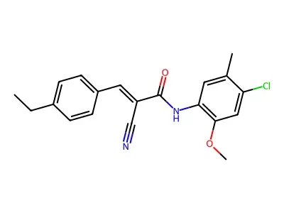 (E)-N-(4-chloro-2-methoxy-5-methylphenyl)-2-cyano-3-(4-ethylphenyl)prop-2-enamide structure