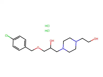 1-[(4-chlorophenyl)methoxy]-3-[4-(2-hydroxyethyl)piperazin-1-yl]propan-2-ol Dihydrochloride structure