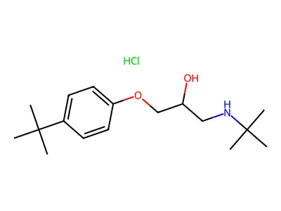 1-(tert-butylamino)-3-(4-tert-butylphenoxy)propan-2-ol Hydrochloride structure