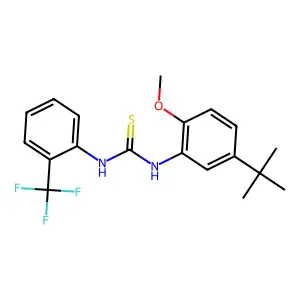 1-(5-Tert-butyl-2-methoxyphenyl)-3-[2-(trifluoromethyl)phenyl]thiourea structure