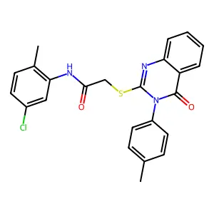 N-(5-chloro-2-methylphenyl)-2-{[3-(4-methylphenyl)-4-oxo-3,4-dihydroquinazolin-2-yl]sulfanyl}acetamide structure