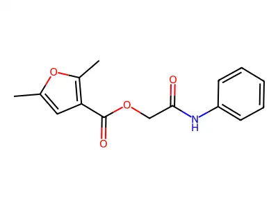 (2-Anilino-2-oxoethyl) 2,5-dimethylfuran-3-carboxylate structure