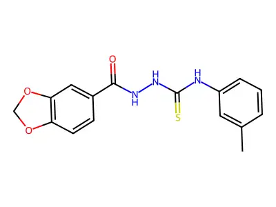 2-(1,3-benzodioxol-5-ylcarbonyl)-N-(3-methylphenyl)hydrazinecarbothioamide structure