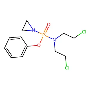 N-[aziridin-1-yl(phenoxy)phosphoryl]-2-chloro-N-(2-chloroethyl)ethanamine structure