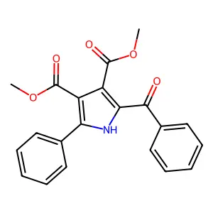 dimethyl 2-benzoyl-5-phenyl-1H-pyrrole-3,4-dicarboxylate structure