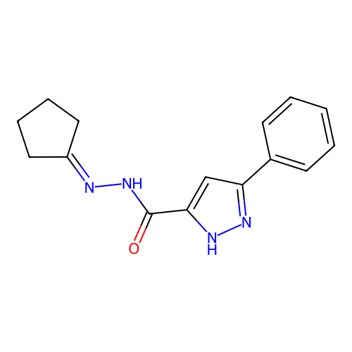 N'-cyclopentylidene-3-phenyl-1H-pyrazole-5-carbohydrazide structure