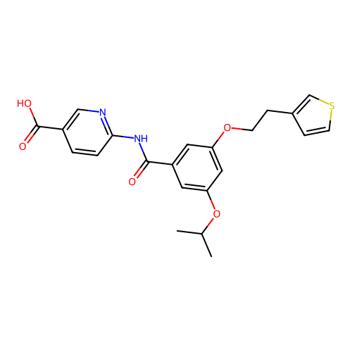 6-(3-Isopropoxy-5-(2-(3-thienyl)ethoxy)benzamido)nicotinic acid structure