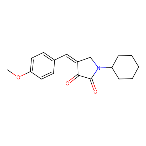 1-Cyclohexyl-4-[(4-methoxyphenyl)methylidene]pyrrolidine-2,3-dione structure