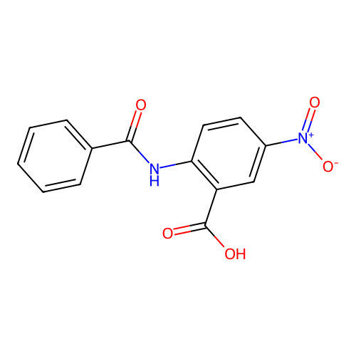 N-benzoyl-5-nitroanthranilic acid structure