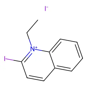 Quinolinium, 1-ethyl-2-iodo-, iodide (1:1) structure