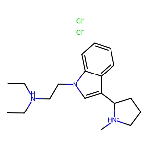 Indole, 1-(2-diethylaminoethyl)-3-(1-methyl-2-pyrrolidinyl)-, dihydrochloride structure