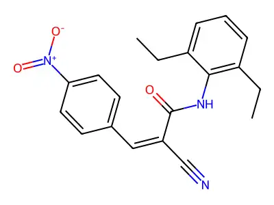 2-cyano-N-(2,6-diethylphenyl)-3-(4-nitrophenyl)prop-2-enamide structure
