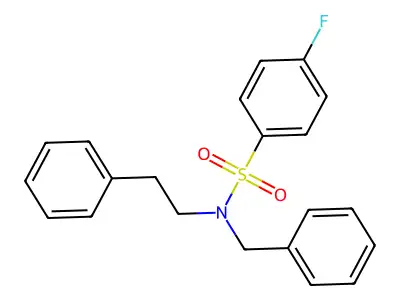 N-benzyl-4-fluoro-N-phenethylbenzenesulfonamide structure