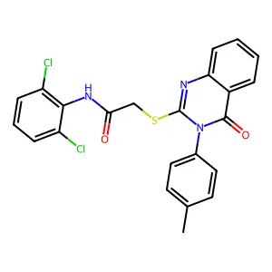 N-(2,6-dichlorophenyl)-2-{[3-(4-methylphenyl)-4-oxo-3,4-dihydroquinazolin-2-yl]sulfanyl}acetamide structure