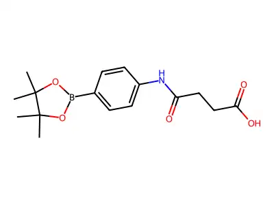 3-{[4-(Tetramethyl-1,3,2-dioxaborolan-2-yl)phenyl]carbamoyl}propanoic acid structure