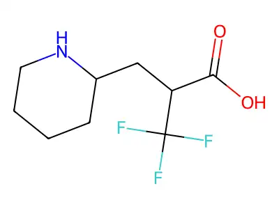 3,3,3-Trifluoro-2-(piperidin-2-ylmethyl)propanoic acid structure