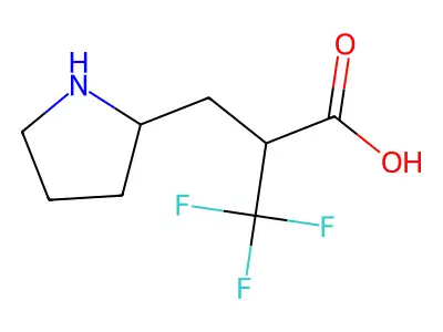 3,3,3-trifluoro-2-(pyrrolidin-2-ylmethyl)propanoic Acid structure