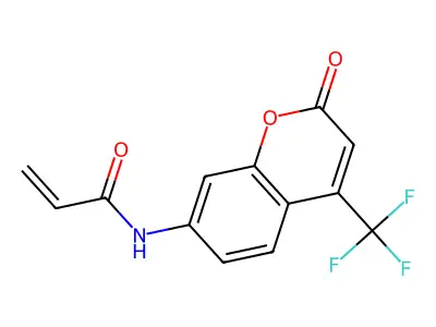 N-[2-Oxo-4-(trifluoromethyl)-2H-1-benzopyran-7-yl]-2-propenamide structure