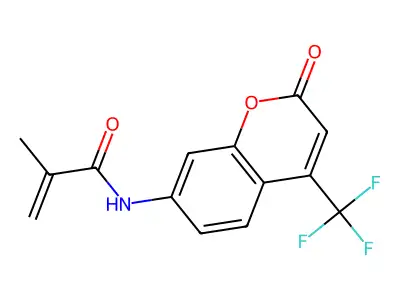 2-Methyl-N-[2-oxo-4-(trifluoromethyl)-2H-1-benzopyran-7-yl]-2-propenamide structure
